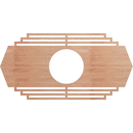 Ekena Millwork Chrysler Wood Fretwork Pierced Ceiling Medallion, Cherry, 36"W x 18"H x 9 1/2"ID x 3/8"T CMWP36X18X0375CSCH